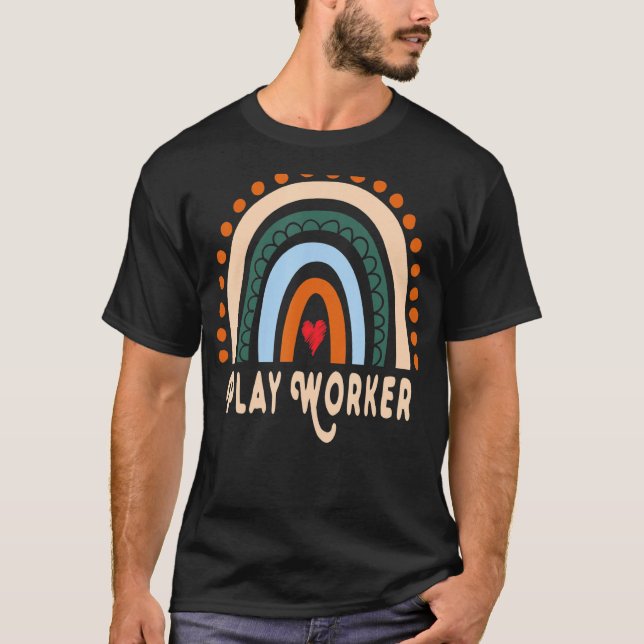 T-shirt Jouer le travailleur Rainbow Cute Appréciation ess (Devant)