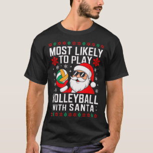 T-shirt Jouer le volley-ball Père Noël Christmas Matchi