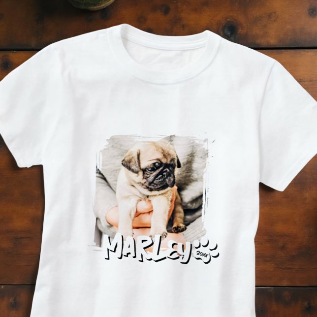 T-shirt Jouer moderne simple Grunge Personnalisé Photo pou (Créateur téléchargé)