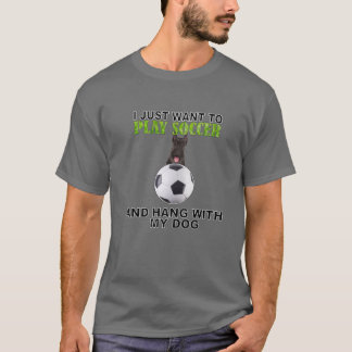 T-shirt Jouer Soccer Hang W Chien Giant Schnauzer