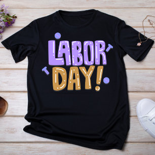 T-shirt Jouer violet et Brown Fête du Travail