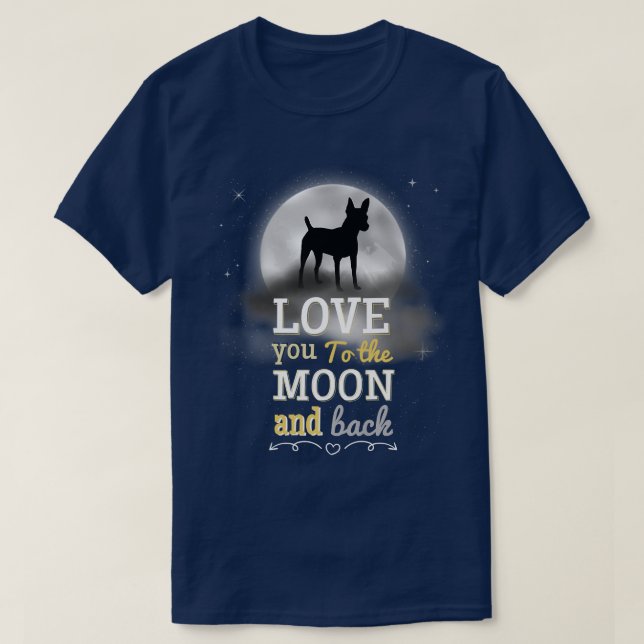 T-shirt Jouet Américain De Terrier Chien Aimer À La Lune P (Design devant)