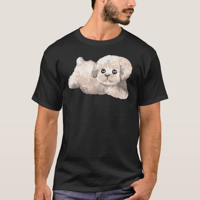 T-shirt Jouet blanc Poodle Premium Scoop (Devant)