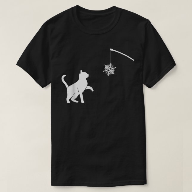 T-shirt Jouet de chat à Noël pour elle ou pour lui (Design devant)