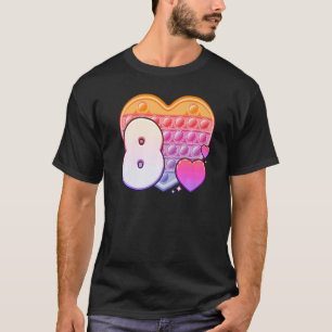 T-shirt Jouet Fidget Pop it heart for Girls 8th Birthday