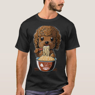 T-shirt Jouet mignon Poodle Chien Manger Ramen