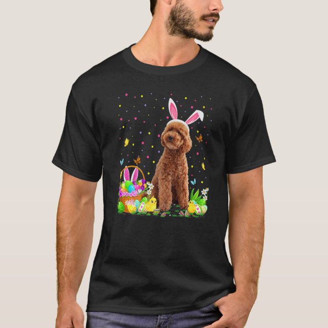 T-shirt Jouet Poodle Chien Pâques OEuf chasse Jouet Poodle (Devant)