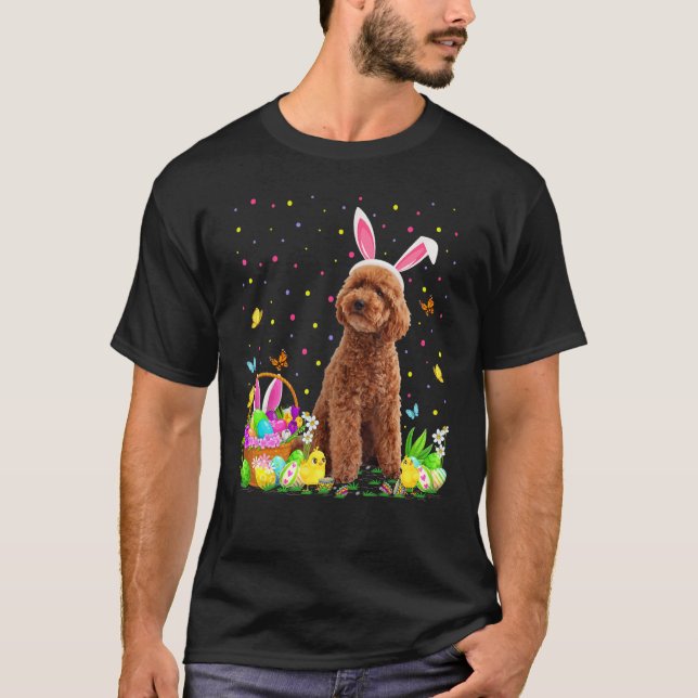 T-shirt Jouet Poodle Chien Pâques OEuf chasse Jouet Poodle (Devant)