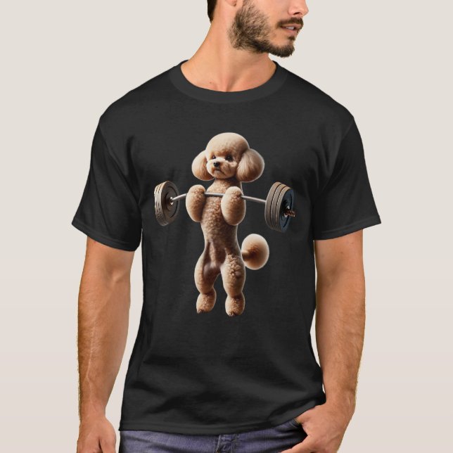 T-shirt Jouet Poodle Deadlift Poids Remise en forme amusan (Devant)