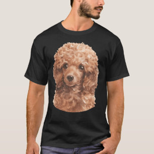 T-shirt Jouet rouge Poodle aquarelle Art