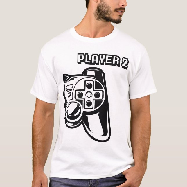 T-shirt Joueur 1 Joueur 2 Joueur Couple (Devant)