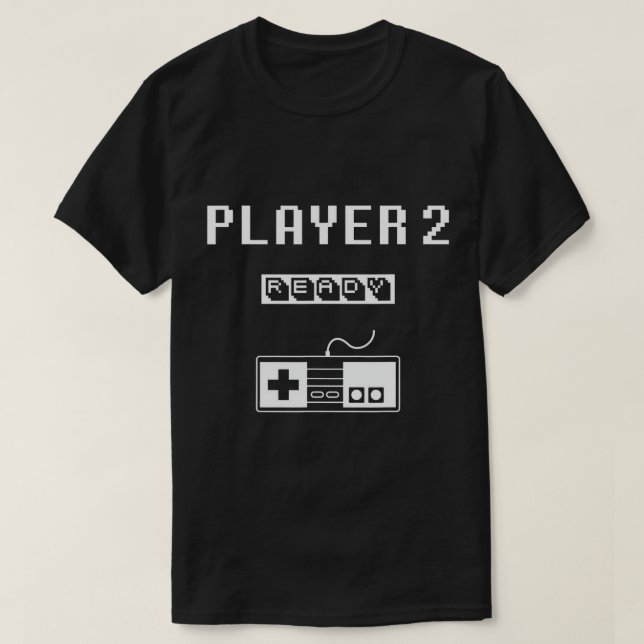 T-shirt Joueur 1 Joueur 2 prêt joueur reto jeu... Papa da (Design devant)