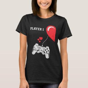T-shirt Joueur 1 Saint-Valentin Jeux Correspondance Couple