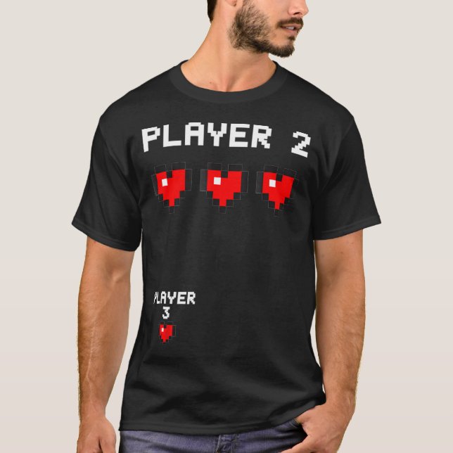 T-shirt Joueur 3 T Jeu vidéo de grossesse Faire-part Jeu (Devant)