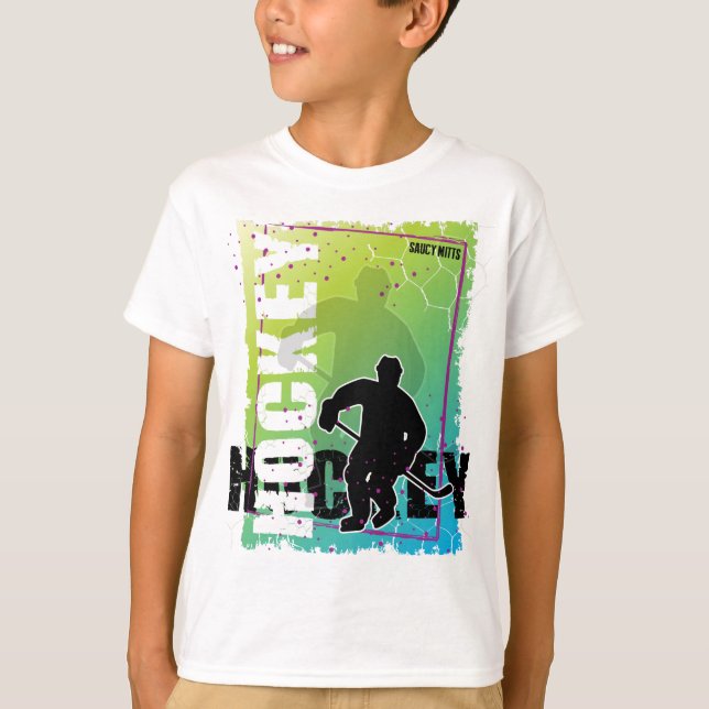 T-shirt Joueur Abstrait de hockey (Devant)