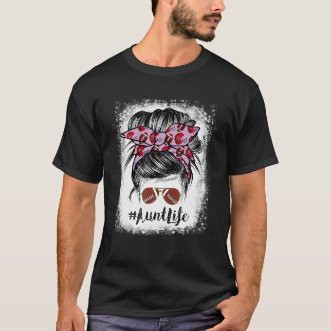 T-shirt Joueur Bleached Tante Life Messy Bun Football (Devant)