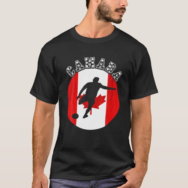 T-shirt Joueur canadien de soccer Feuille d'érable Racines (Devant)