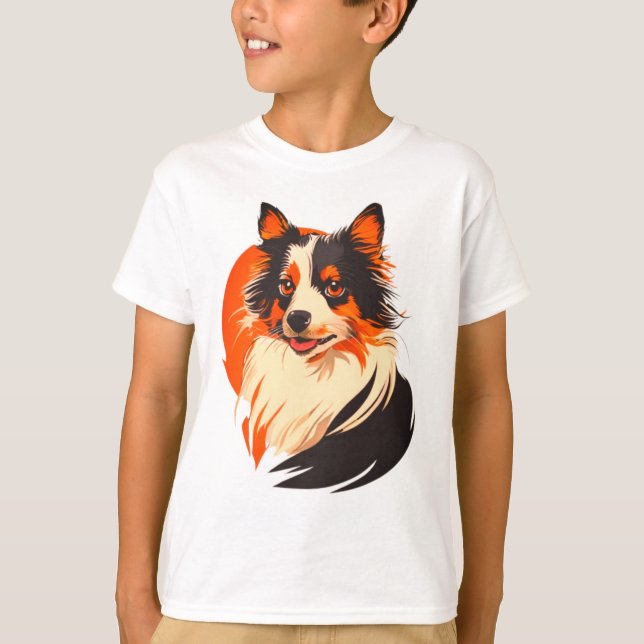 T-shirt Joueur Collie Companion - Vibrant Dog Art (Devant)