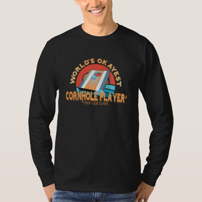 T-shirt Joueur Cornhole Mondes Okayest Joueur Cornhole (Devant)