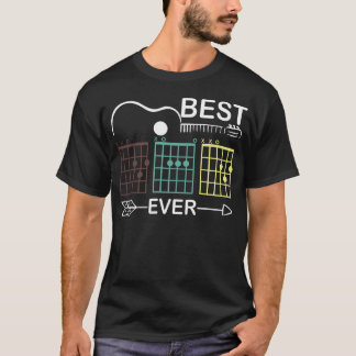 T-shirt Joueur d'Accord de Guitare Professeur Meilleur Pap