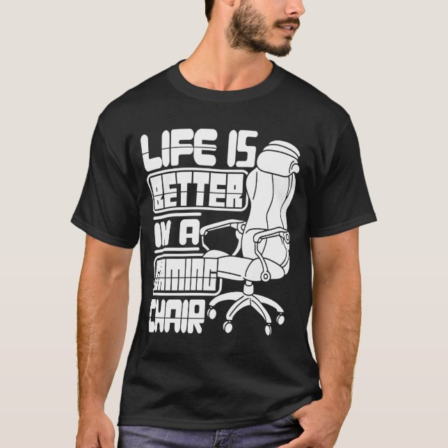 T-shirt Joueur dans un fauteuil de jeu Joueur vidéo (Devant)