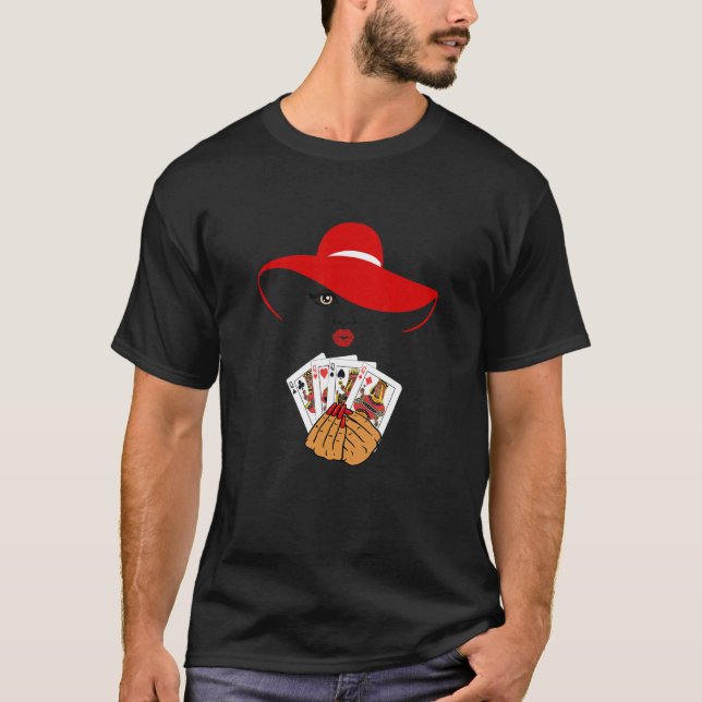 T-shirt Joueur de 4 Melanin Queens Poker Jouer Carte Fash (Devant)