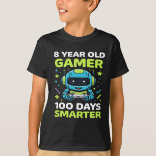 T-shirt Joueur de 8 ans 100 jours plus intelligent de l'éc