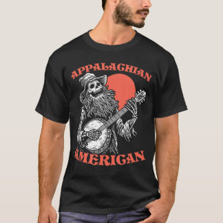 T-shirt Joueur de banjo squelette américain des Appalaches