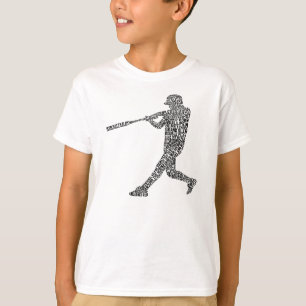 T-shirt Joueur de base-ball typographique de base-ball