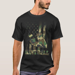 T-shirt Joueur de baseball américain Drapeau USA Militair