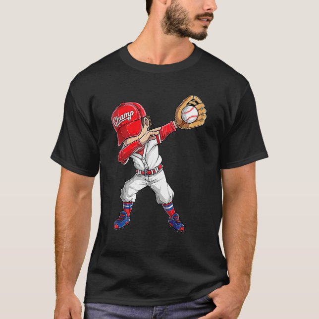 T-shirt Joueur de baseball Dabbing Capteur Pitcher Garçons (Devant)