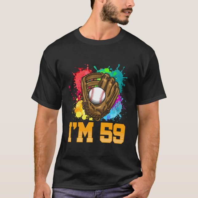 T-shirt Joueur De Baseball De Gant De Sport 59E (Devant)