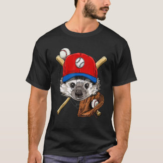 T-shirt Joueur de baseball Hérisson Lanceur Receveur Baseb