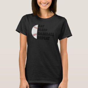 T-shirt Joueur de baseball Manger Sleep Baseball Répéter l