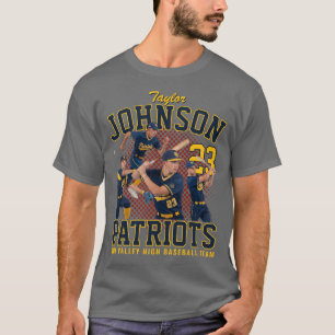 T-shirt Joueur de Baseball Photo Personnalisée Bootleg Rét