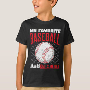 T-shirt Joueur de baseball préféré m'appelle Papa Papa bas