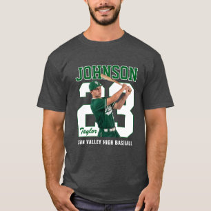 T-shirt Joueur de baseball senior numéro photo personnalis