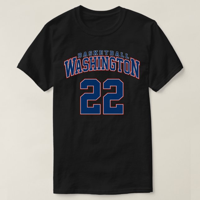 T-shirt Joueur de basket-ball de Washington Numéro 22 (Design devant)