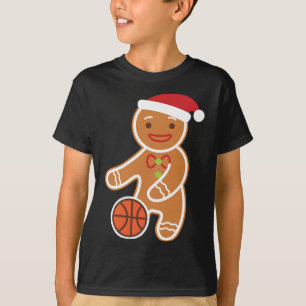 T-shirt Joueur de basket-ball Gingerbread Drôle Noël