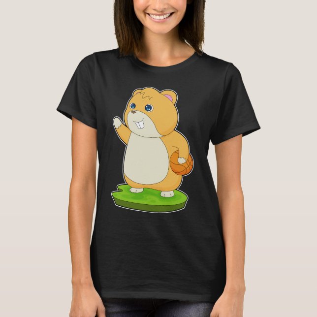 T-shirt Joueur de basket-ball Hamster Basketball (Devant)