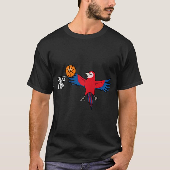 T-shirt Joueur de basket-ball joli perroquet Hobby Sports  (Devant)