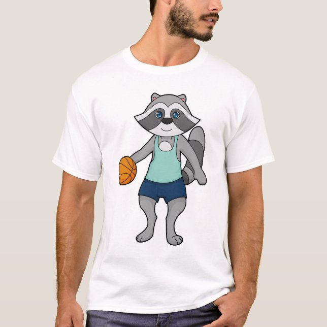 T-shirt Joueur de basket-ball Racoon (Devant)
