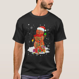 T-shirt Joueur de basket-ball Snowman Père Noël Basketball