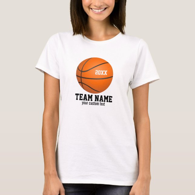 T-shirt Joueur de basket et équipe faits sur commande (Devant)