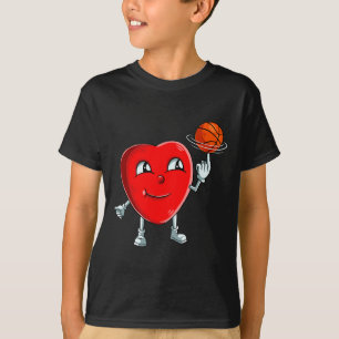 T-shirt Joueur de basketball de coeur Valentines Jour Mign