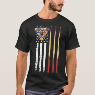 T-shirt Joueur de billard américain du drapeau américain d