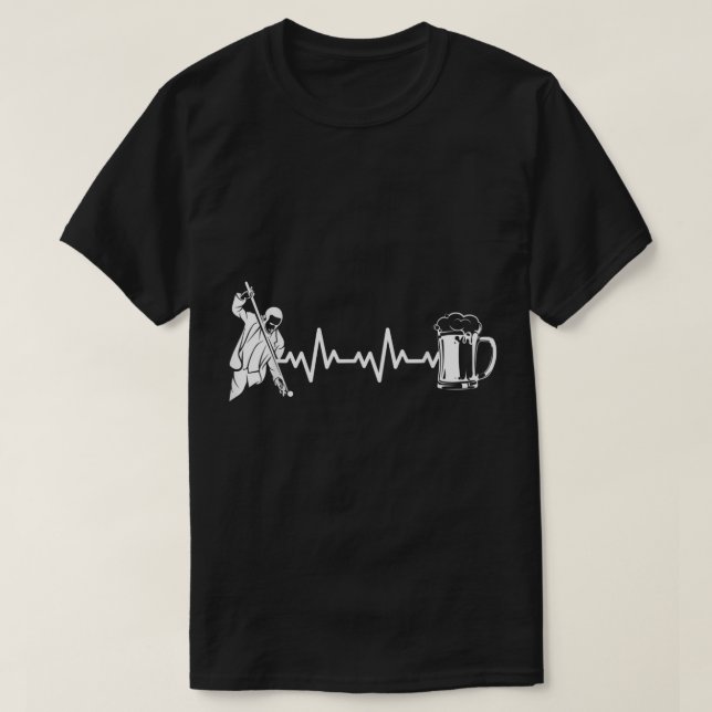 T-shirt Joueur de billard - Billar à 8 balles EKG (Design devant)