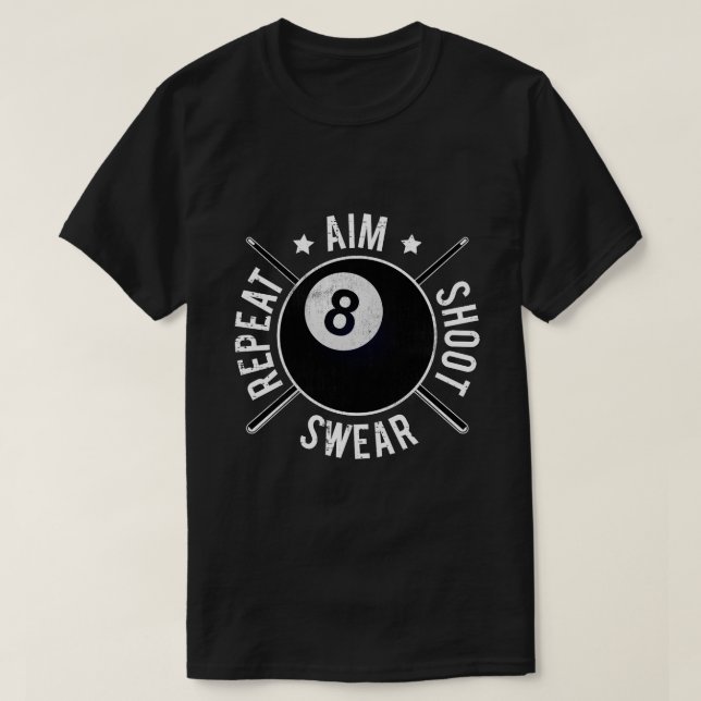 T-shirt Joueur de billard Viser Tirer Répéter Billard amér (Design devant)