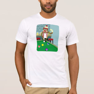 T-shirt Joueur de billards de piscine de singe de