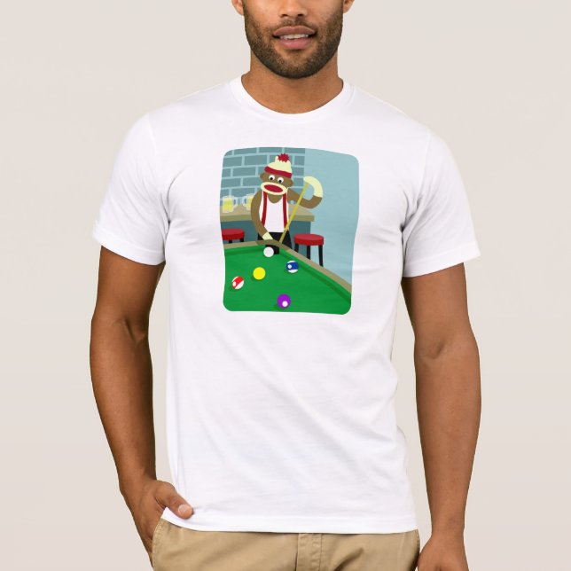 T-shirt Joueur de billards de piscine de singe de (Devant)